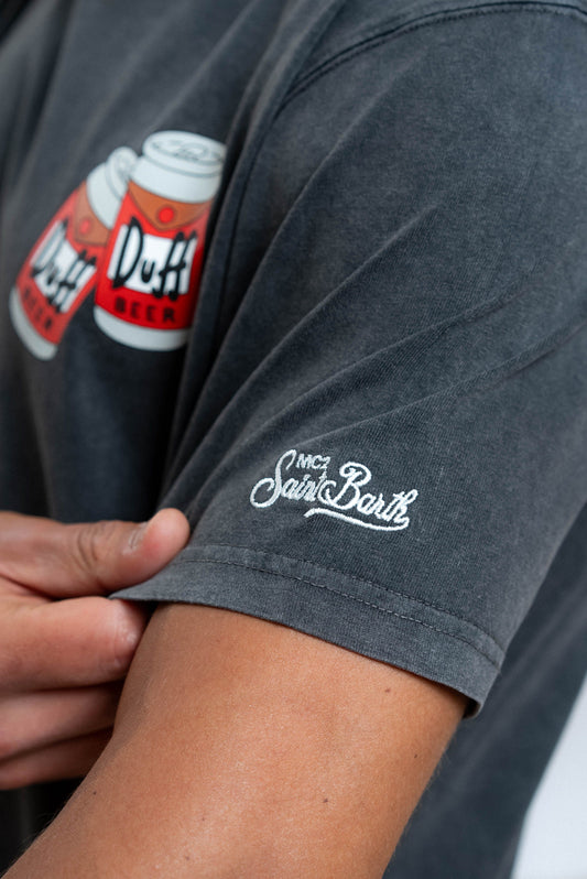 mc2 saint barth t-shirt nera con stampa birra duff, dettaglio