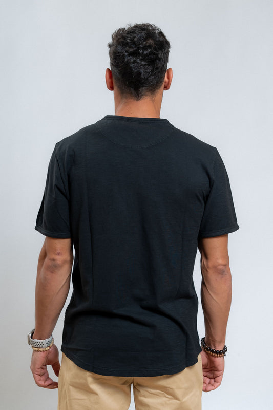 sun68 uomo t-shirt nera in cotone fiammato, retro