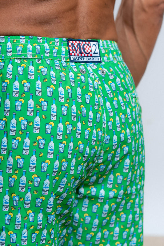 mc2 saint barth costume uomo verde fantasia vodka, dettaglio retro