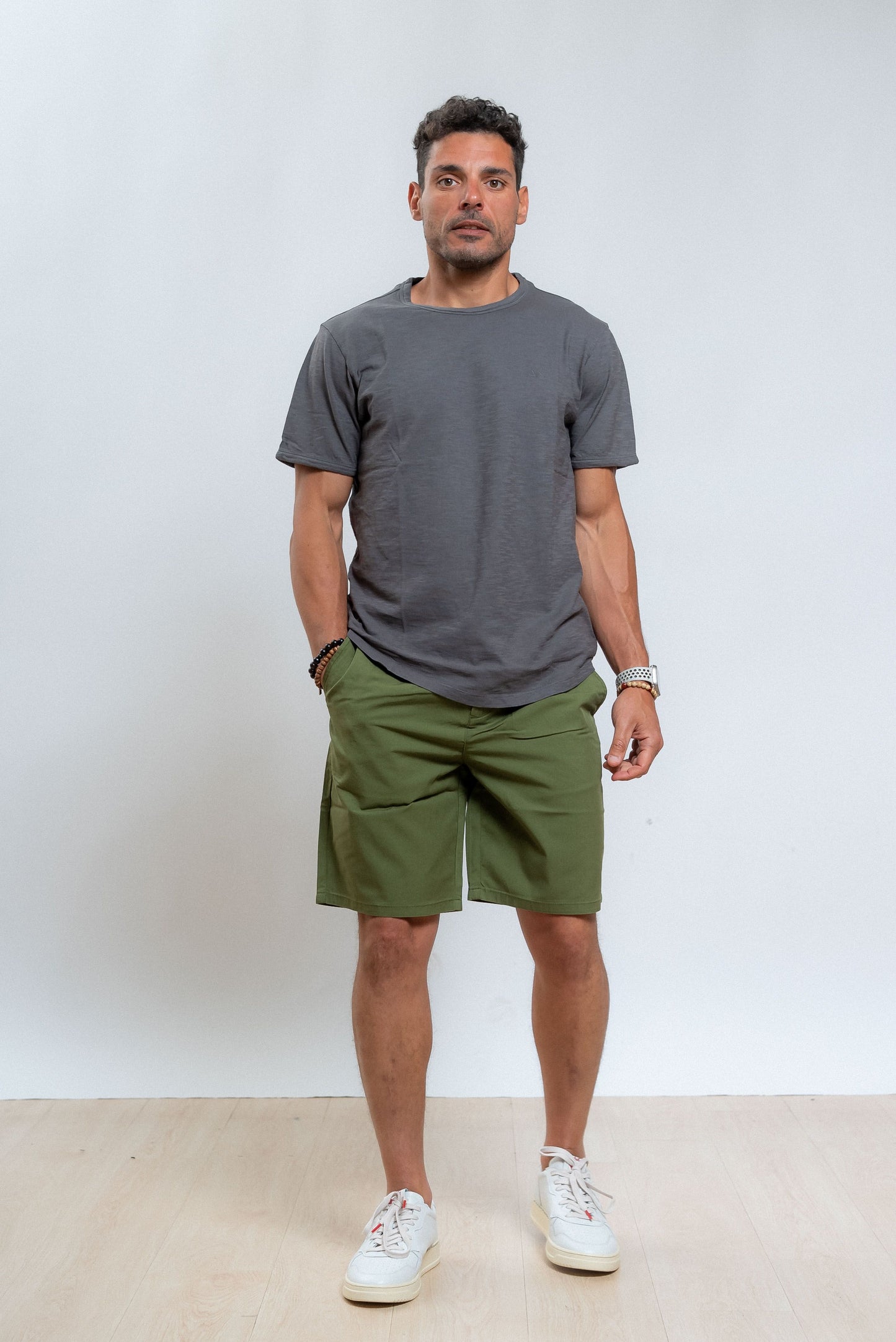 sun68 uomo bermuda verde coulisse solid, intero