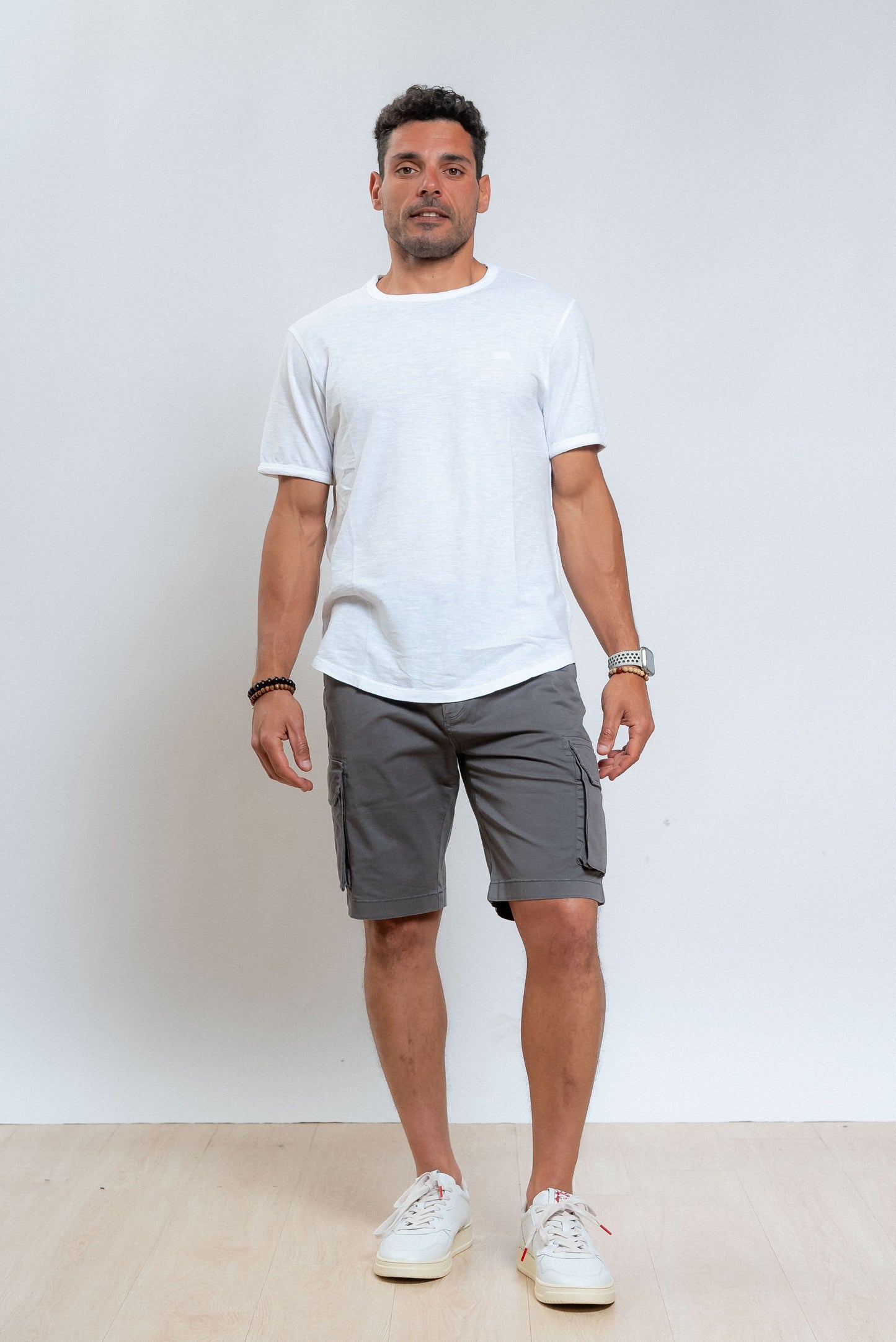 bermuda uomo grigio sun68 military solid, intero