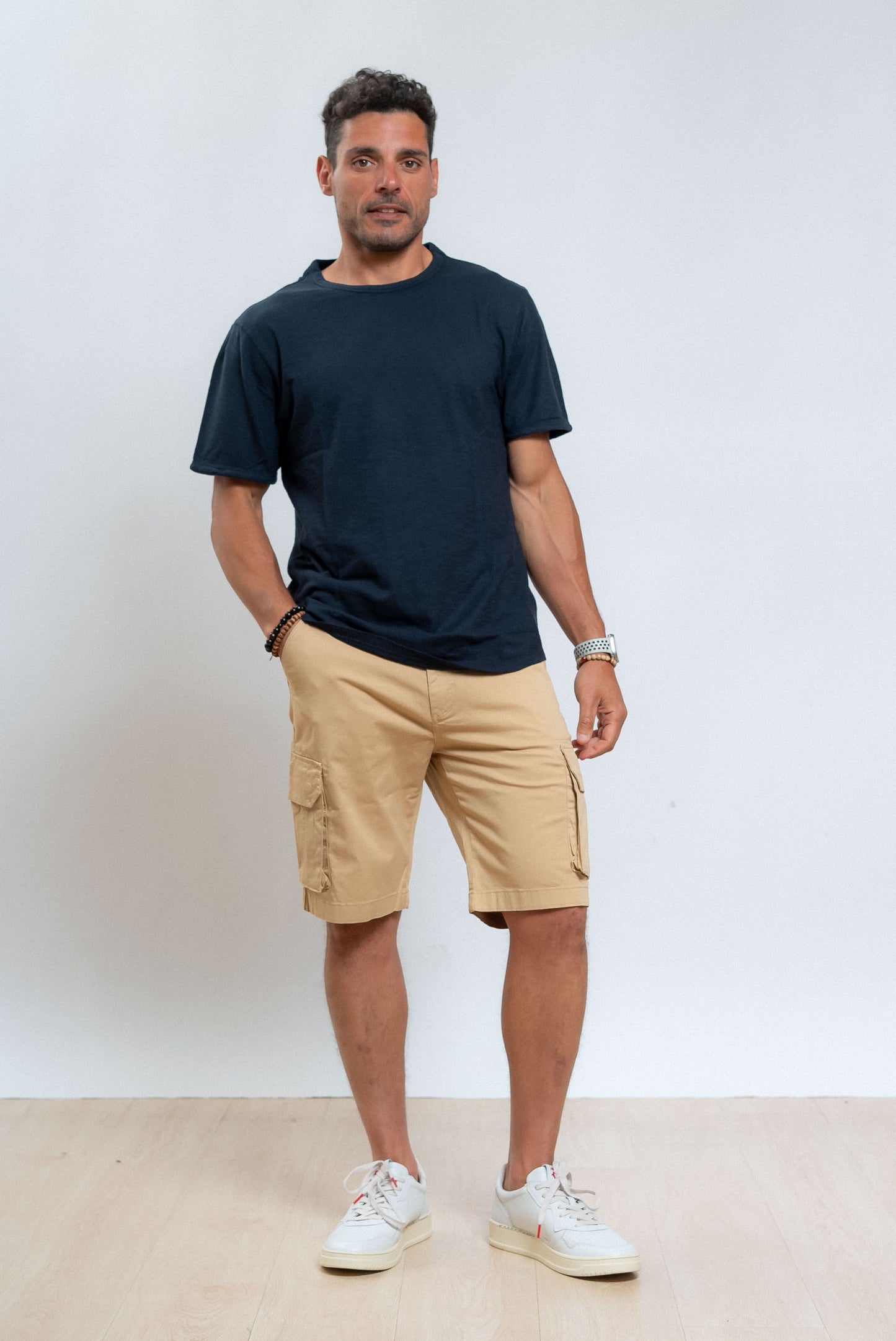 bermuda uomo beige sun68 military solid, intero