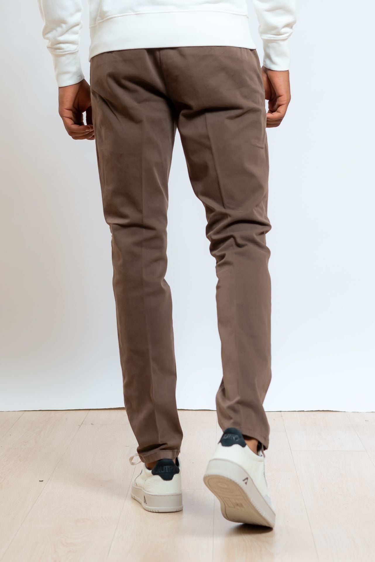 roy roger's uomo Pantalone Chino New Rolf In Gabardina Marrone, retro