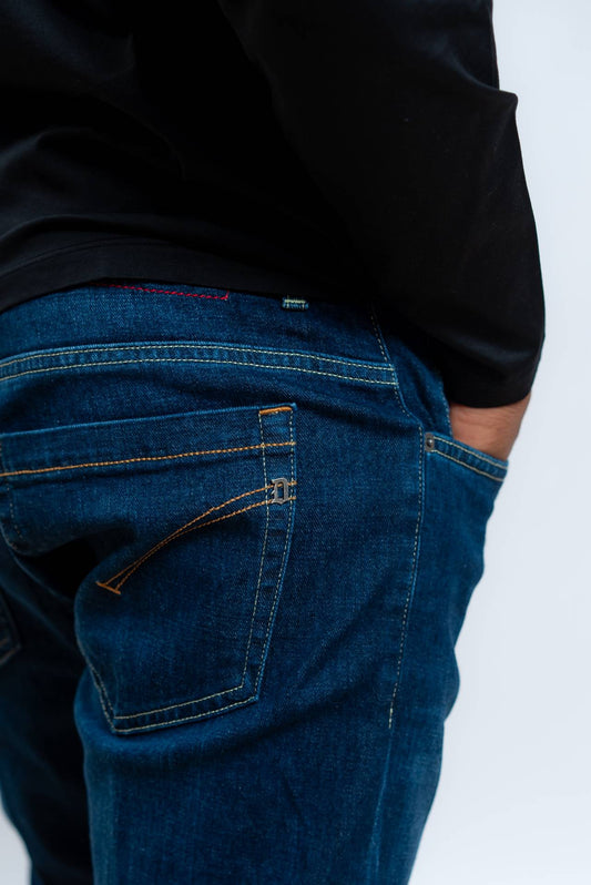 dondup uomo Jeans George Blu Medio Skinny Fit, dettaglio