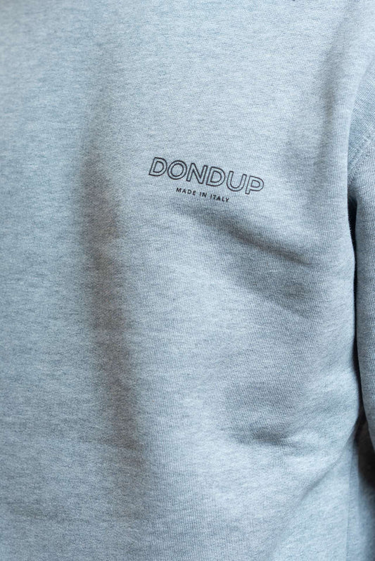 dondup uomo Felpa Grigia In Cotone Con Logo, dettaglio
