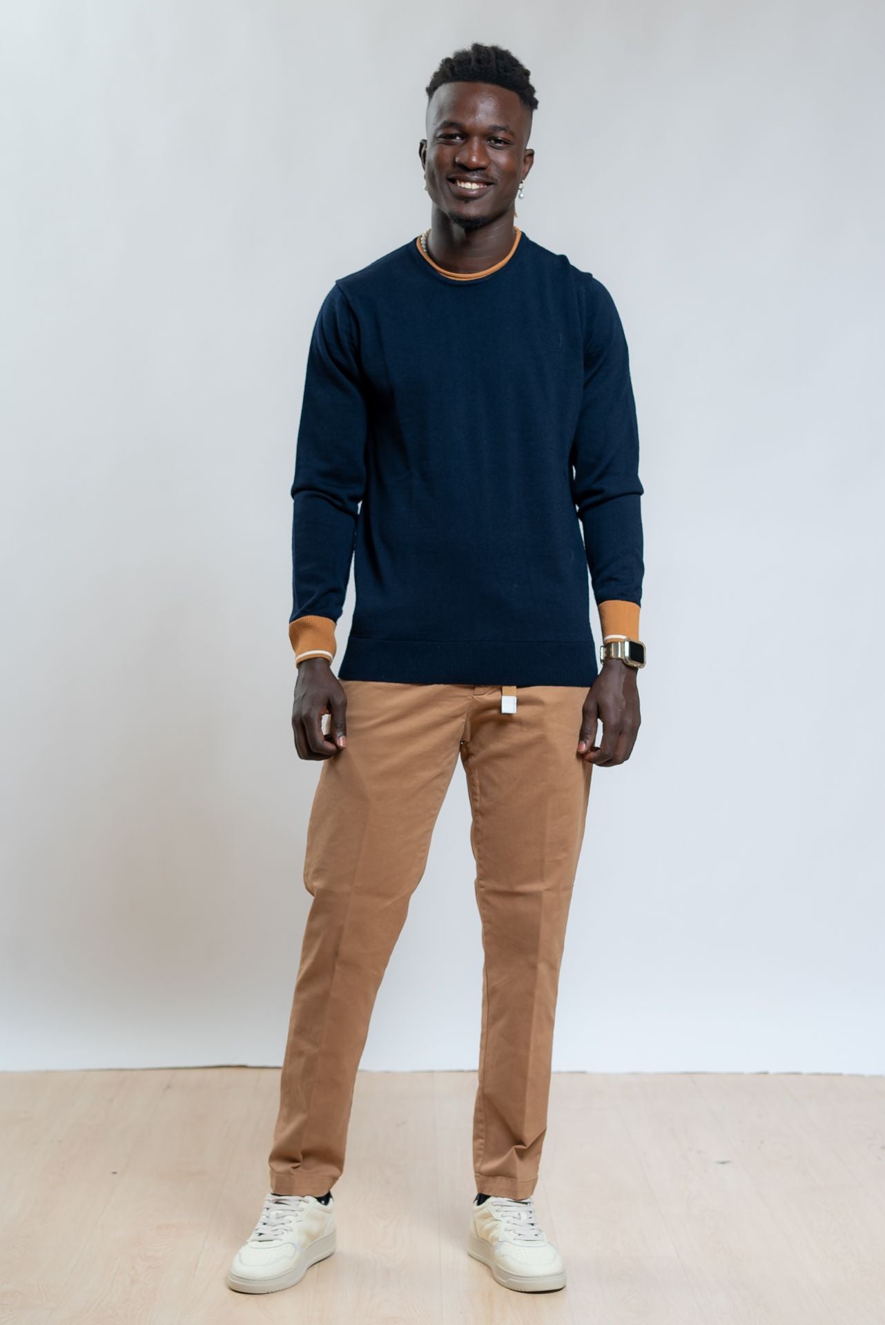 cp company Maglia Lucas/N a Girocollo In lana Blu, intero