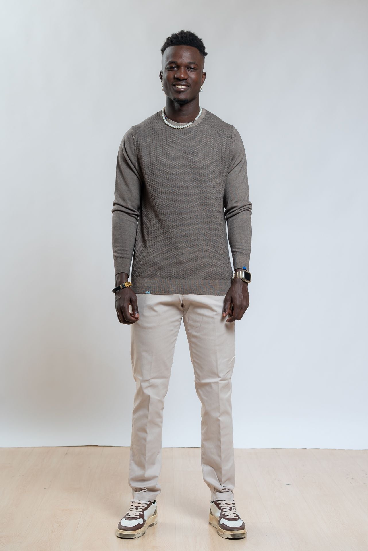 White Sand Pantalone grigio Freddy con Vita Elasticizzata, intero