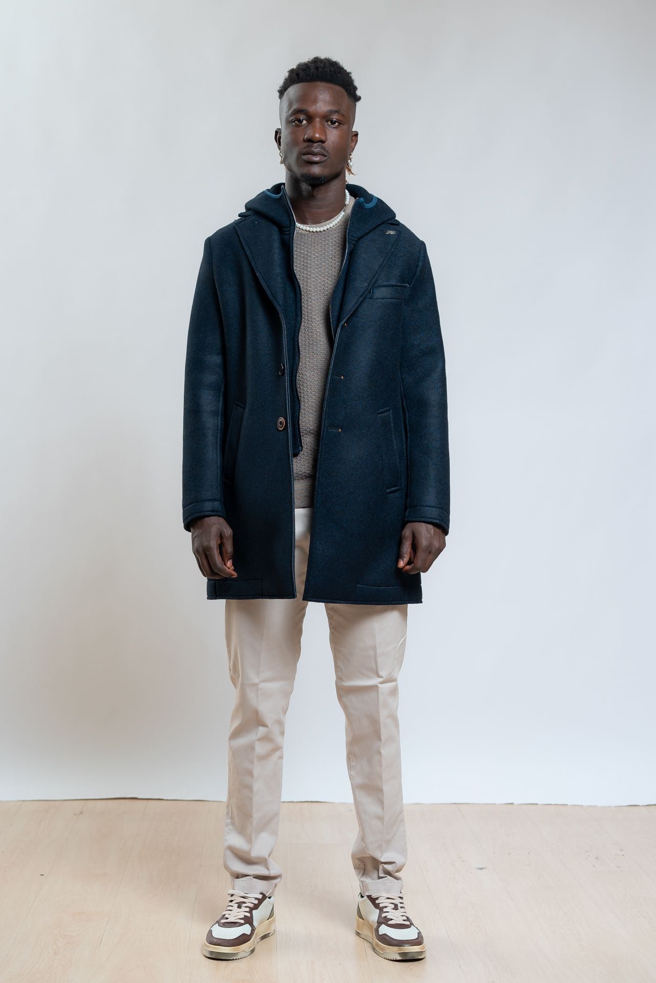 Bob Company Cappotto Andy in Neoprene Blu con Cappuccio, intero