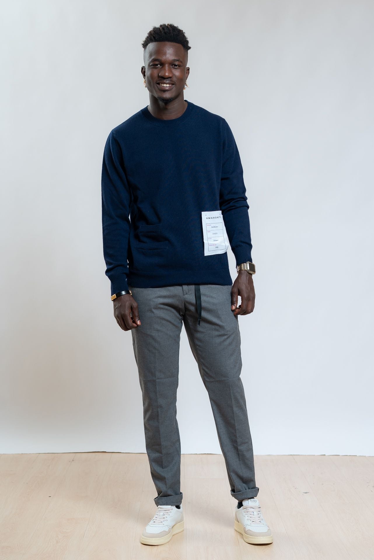 Pantalone Robert Grigio Effetto Lana