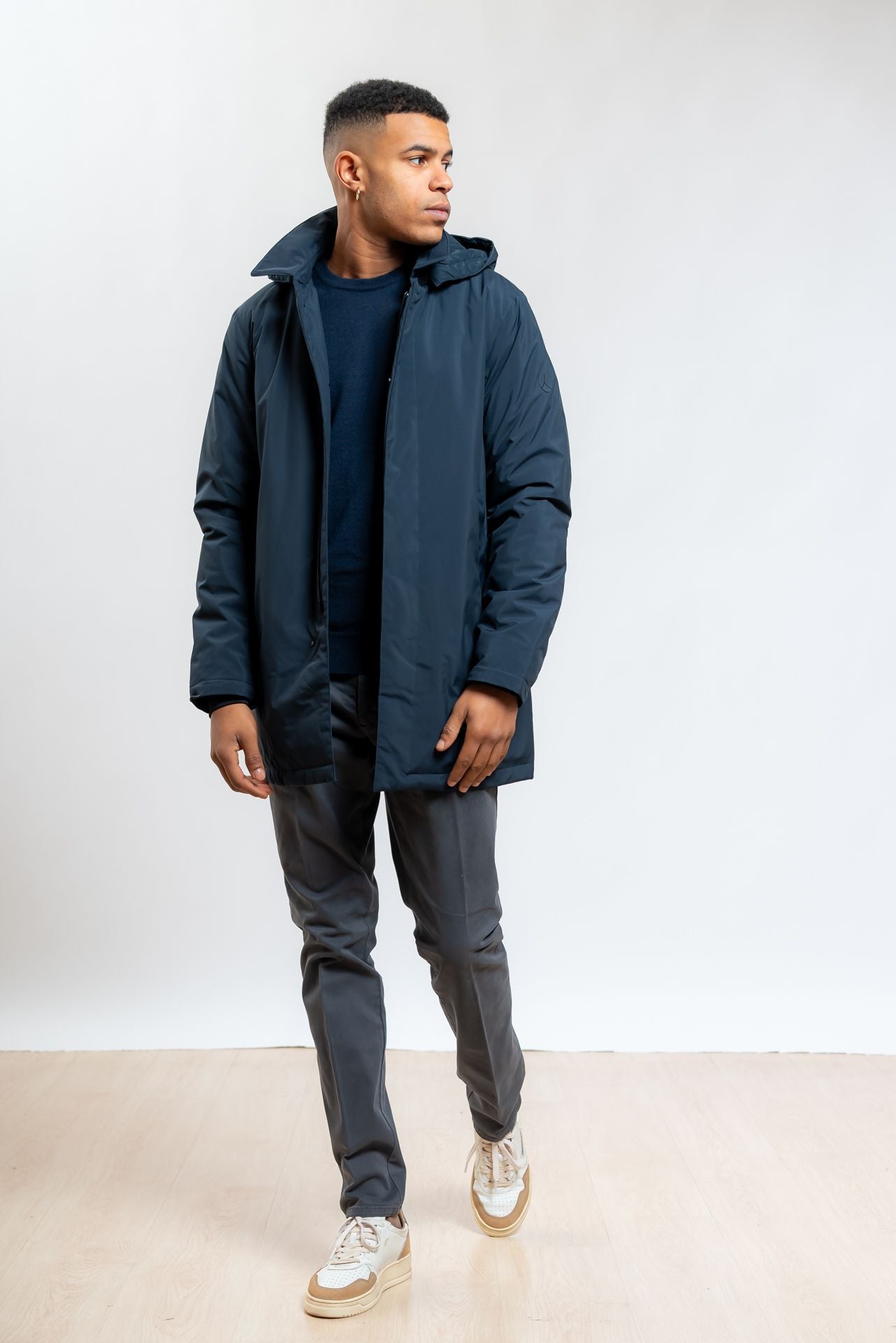 Trench Akkaido in Tessuto Tecnico Blu