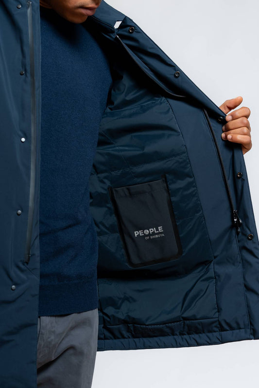 Trench Akkaido in Tessuto Tecnico Blu