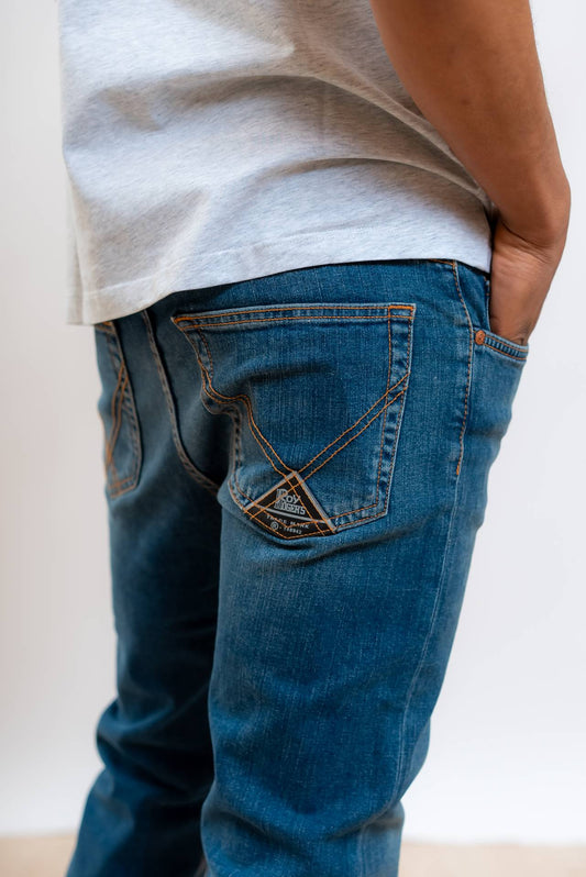 Roy Roger’s uomo Jeans Weared 517 Lavaggio Medio Slim Fit, dettaglio