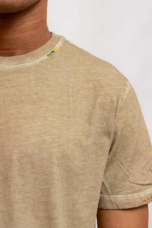 Bob Company T-shirt Even in Cotone Beige con Ricami, dettaglio