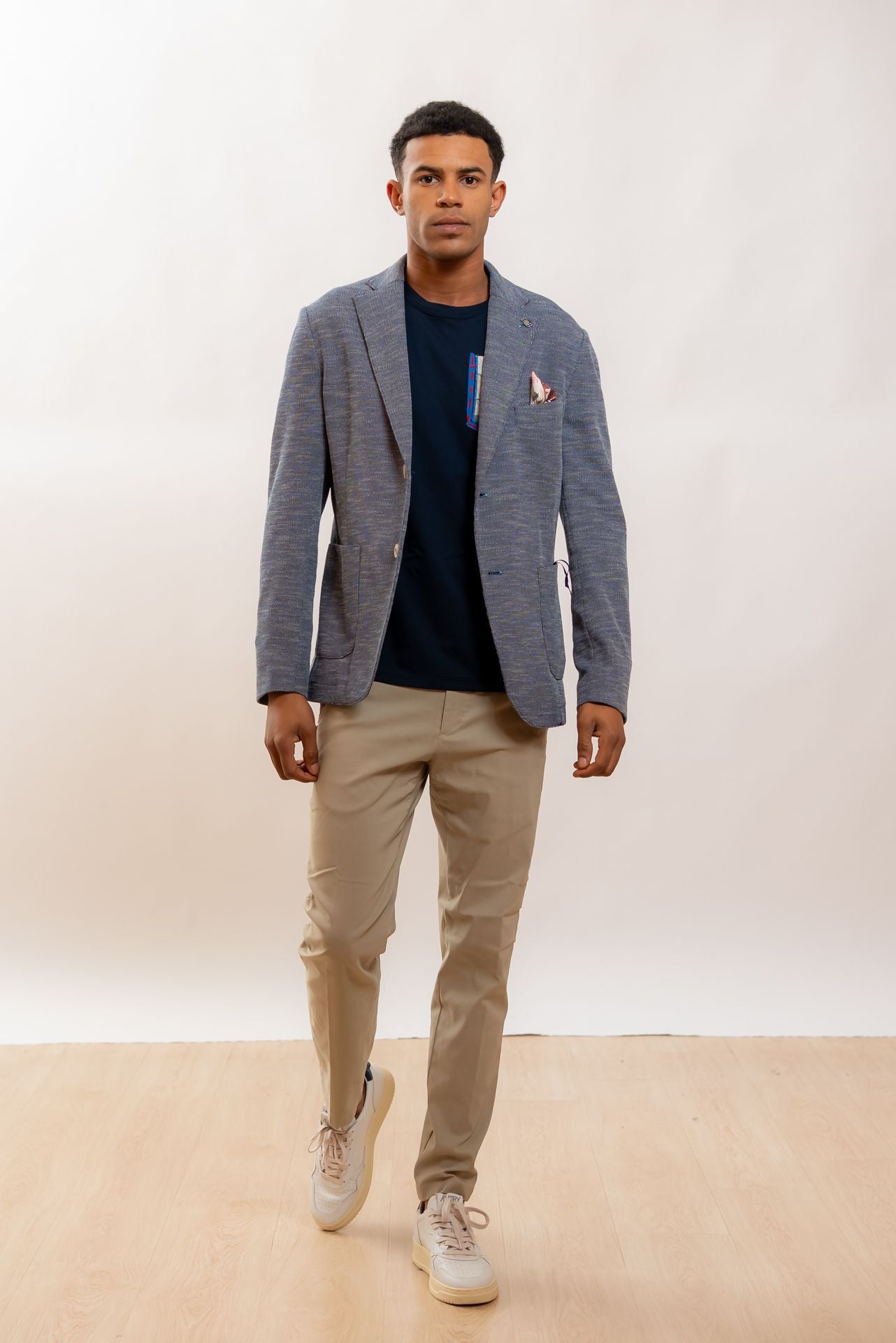 Bob Company uomo Giacca Light Monopetto Bianca e Marrone, intero