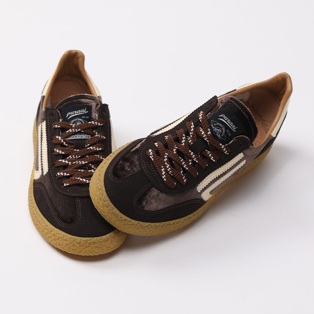 Sneakers XS in Velluto Marrone