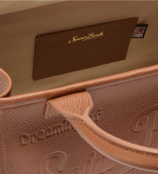 Borsa Vanity a Mano Midi In Pelle Marrone