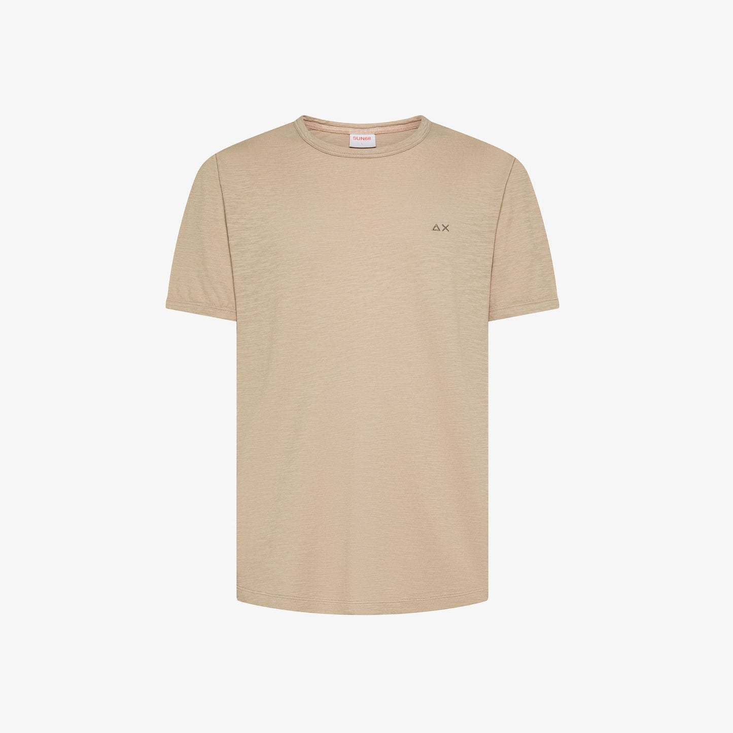 T-shirt Con Logo Ricamato in Cotone Beige