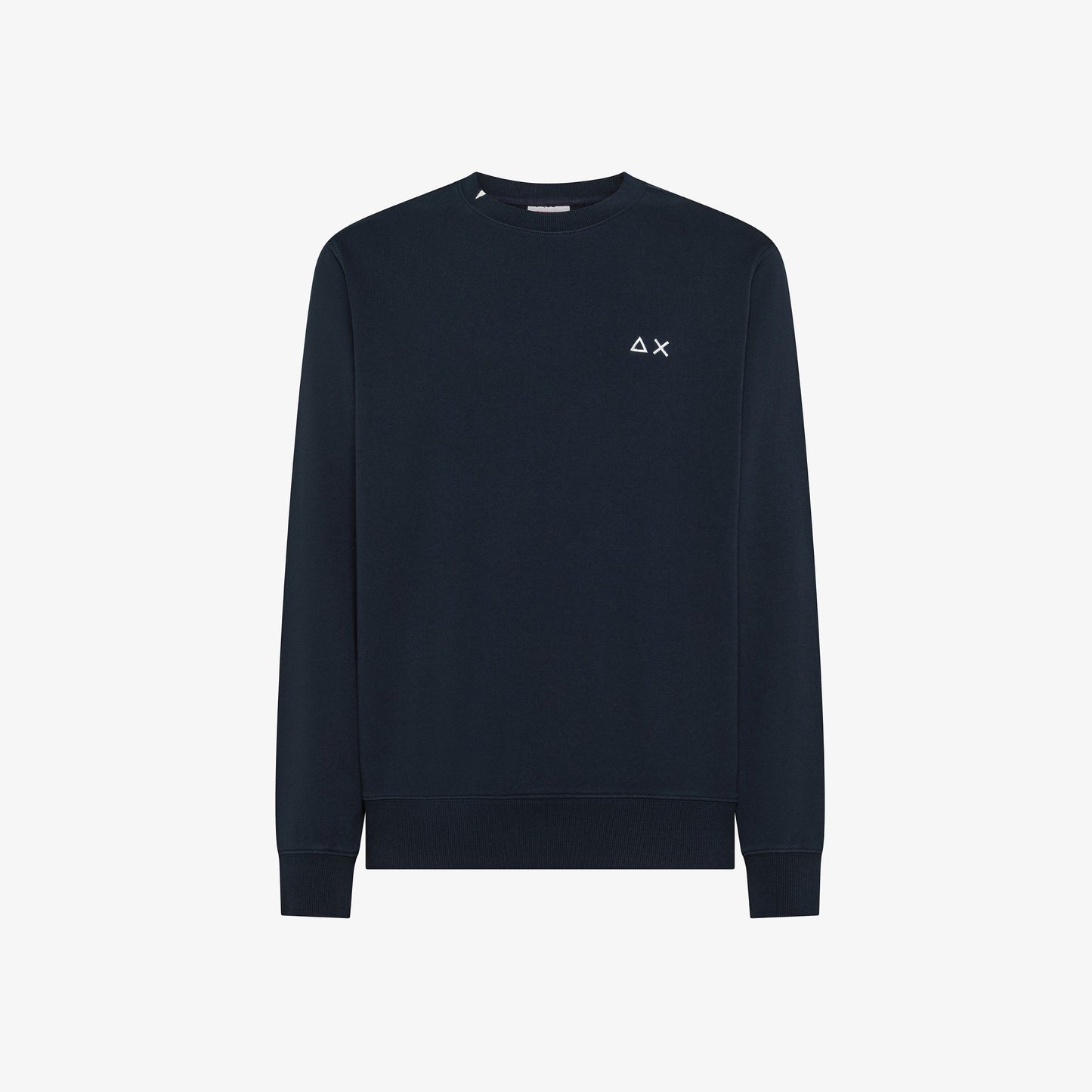 Felpa in Cotone Blu con Logo Ricamato