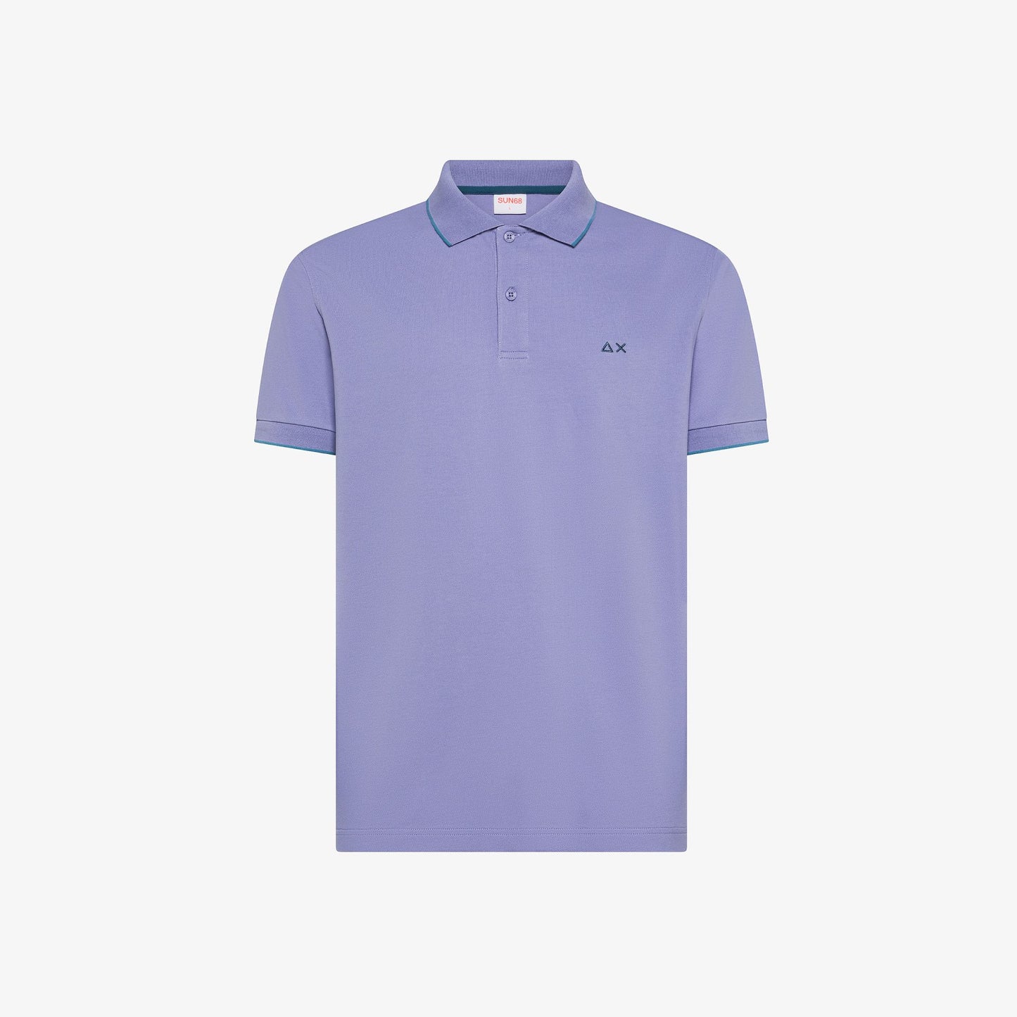 Polo in Piquet Lilla con Dettagli a Contrasto