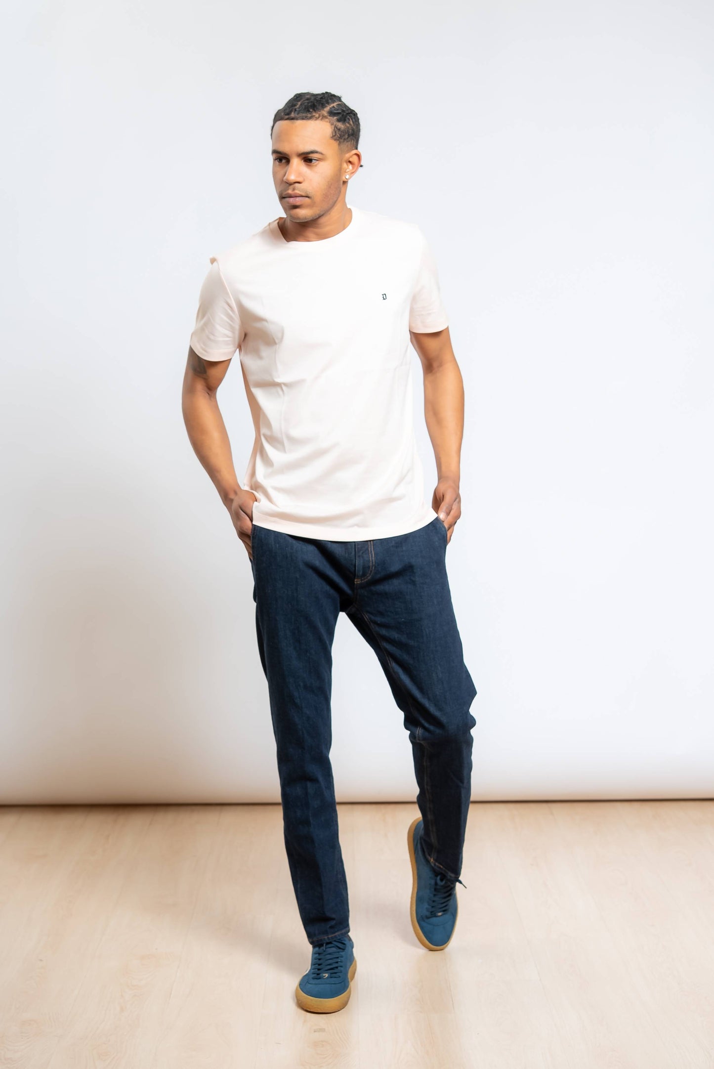 T-shirt Basic in Cotone Rosa con Logo