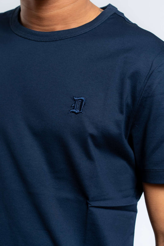 T-shirt Basic in Cotone Blu con Logo