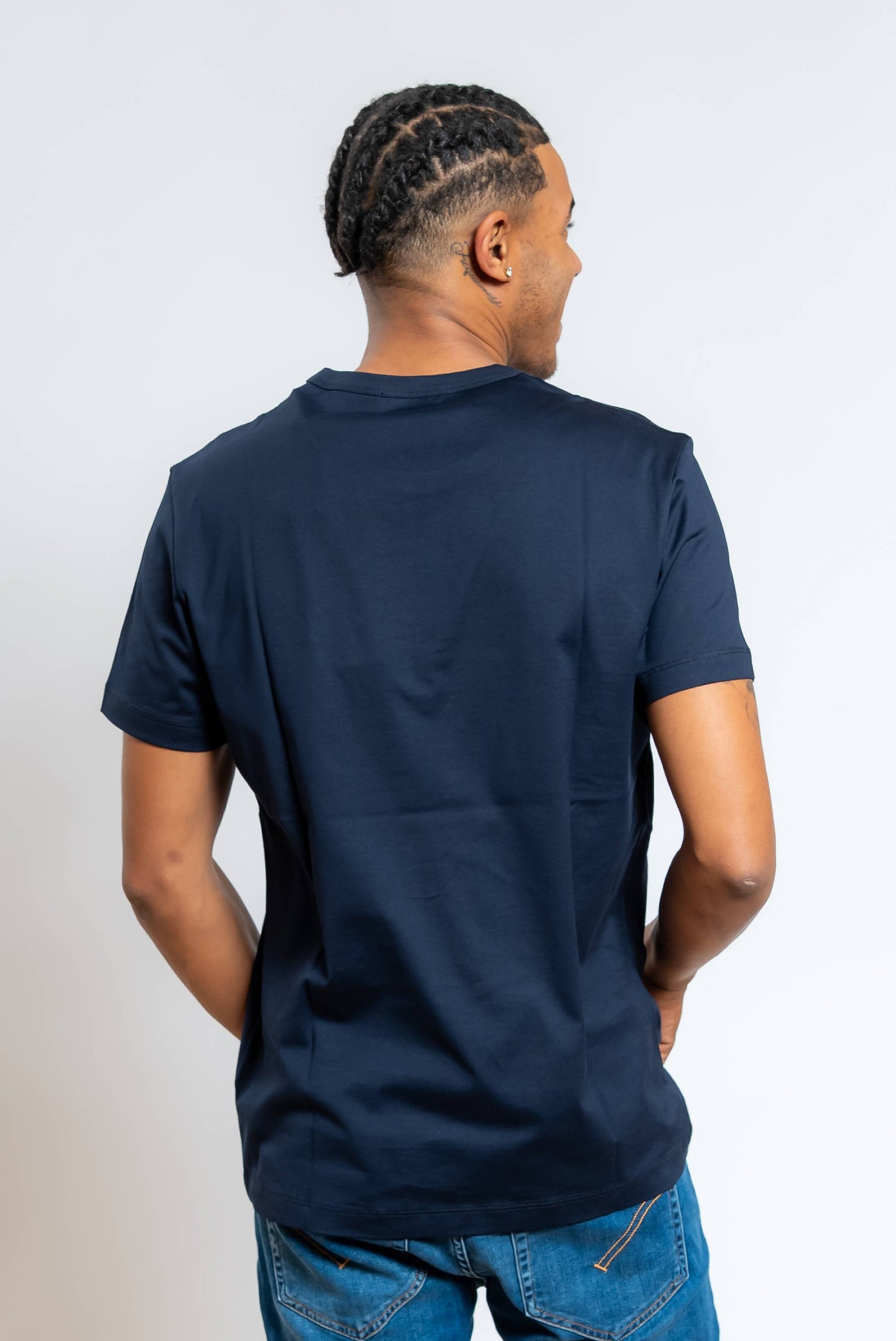 T-shirt Basic in Cotone Blu con Logo