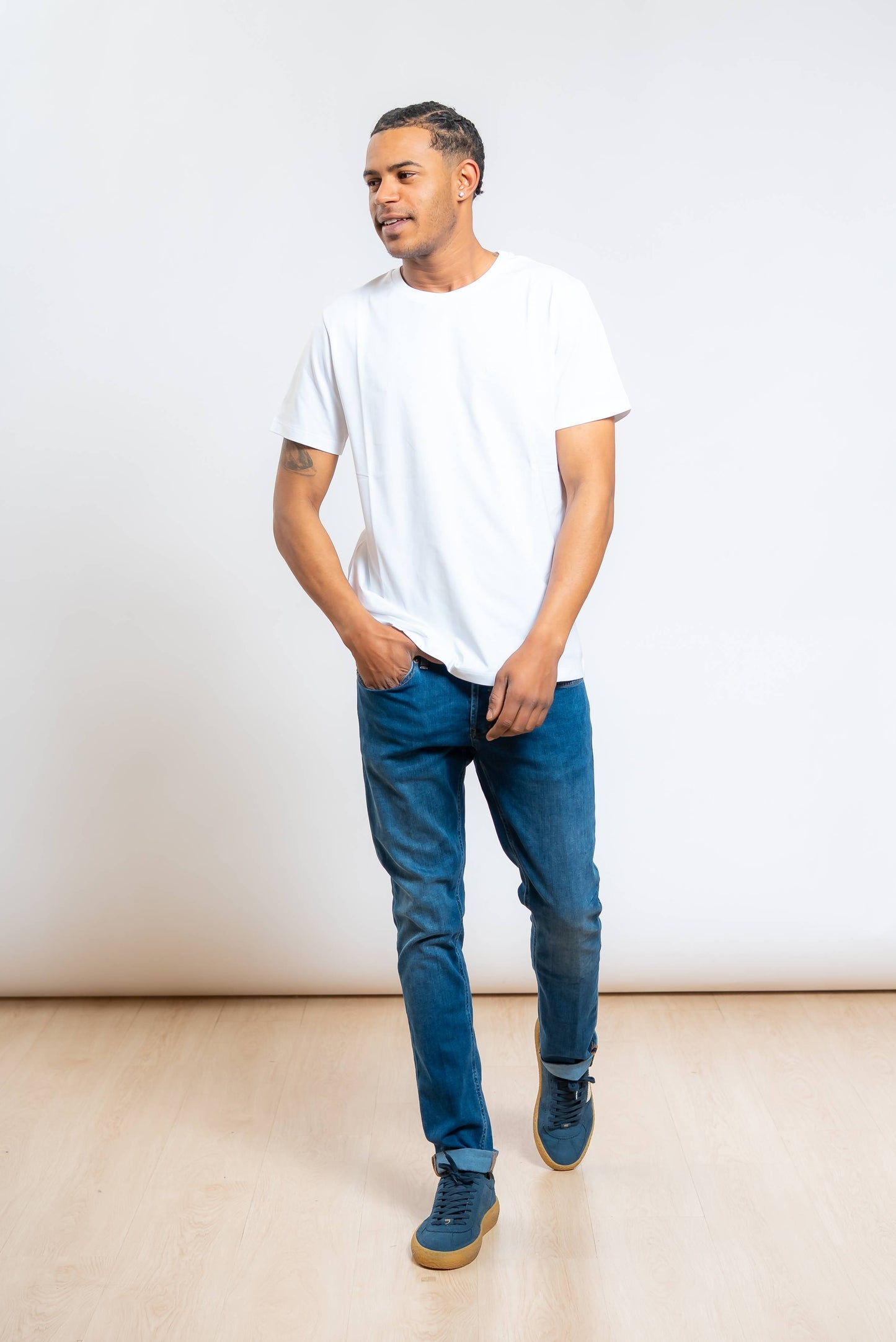 T-shirt Basic in Jersey di Cotone Bianco