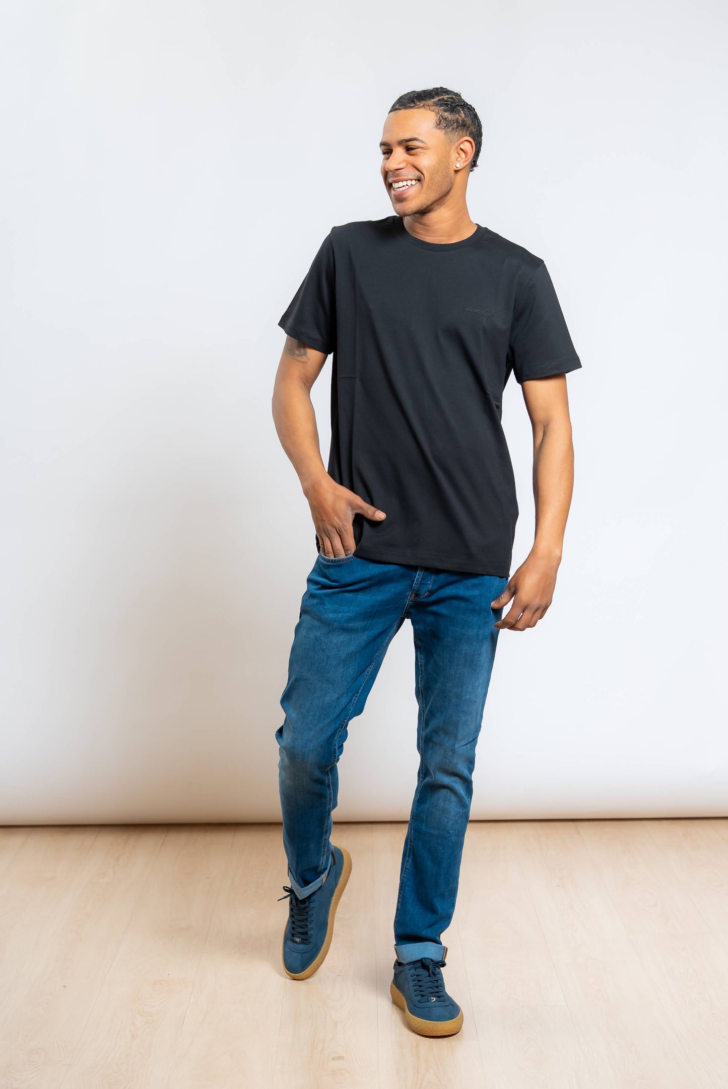 T-shirt Basic in Jersey di Cotone Nero