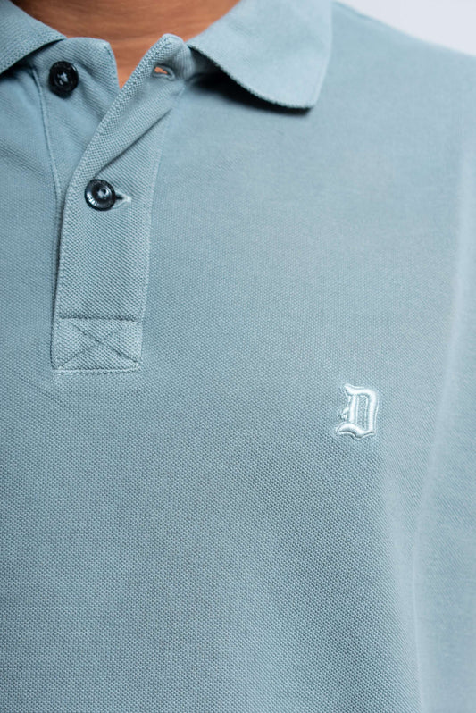 Polo in Piquet Verde con Logo