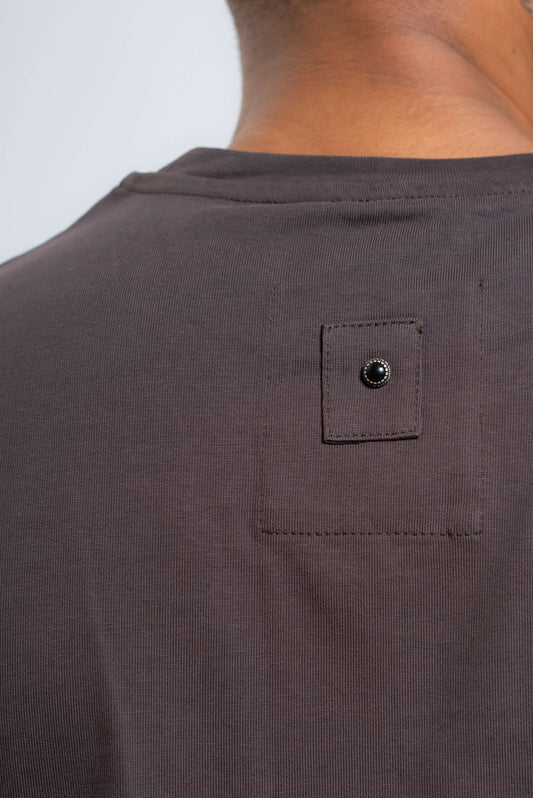 T-shirt Over in Cotone Marrone