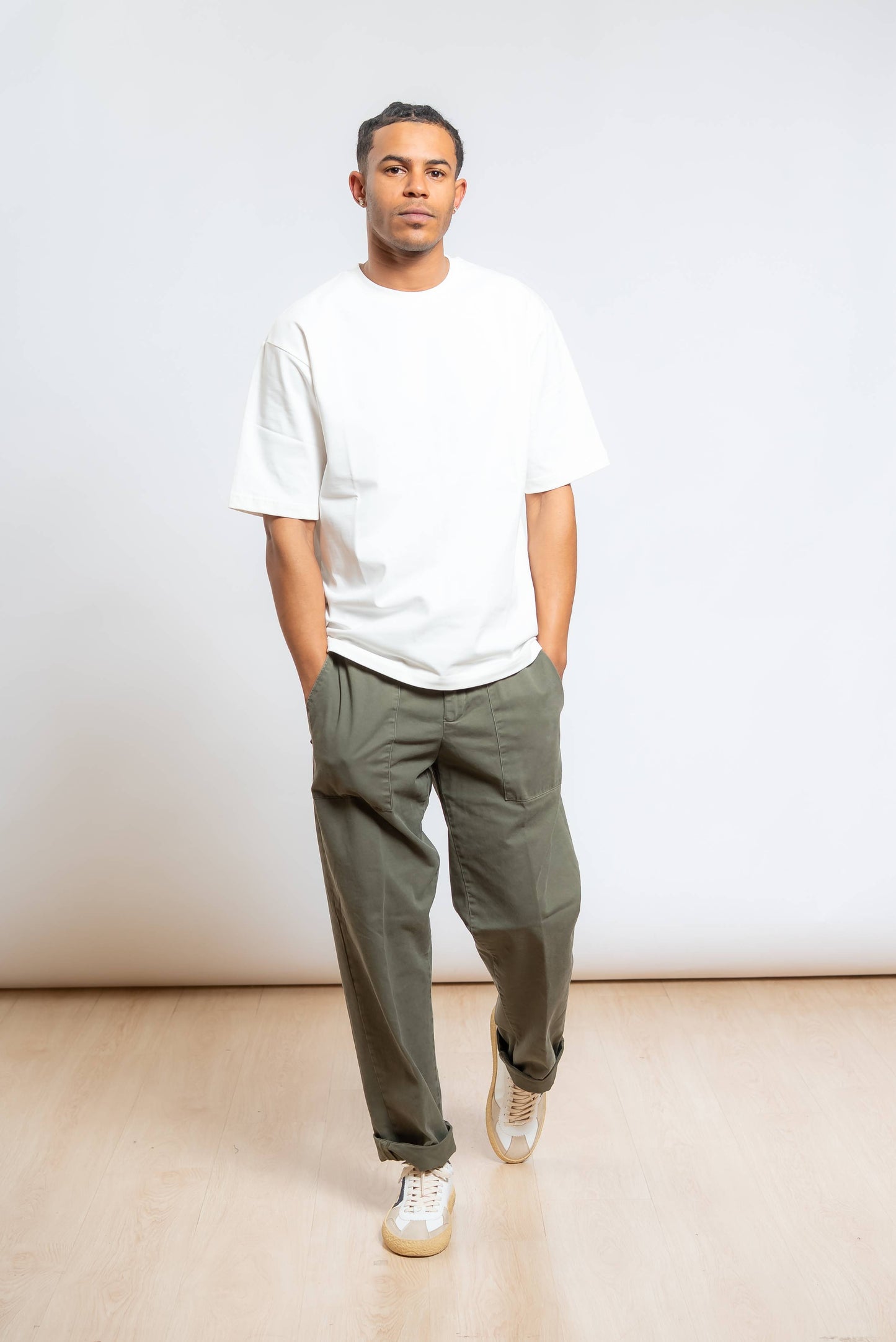 Pantalone Ludo in Cotone Verde Oversize