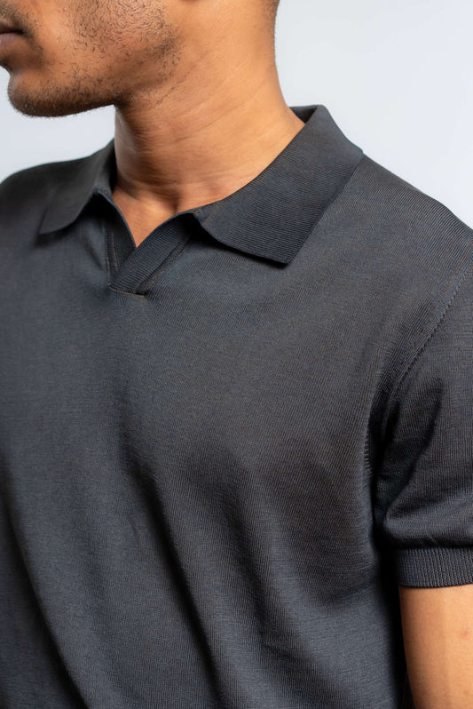 Polo Perry Reversibile in Filo di Cotone Marrone