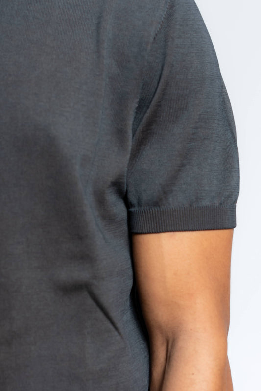 T-shirt Eddy Reversibile in Filo di Cotone Marrone