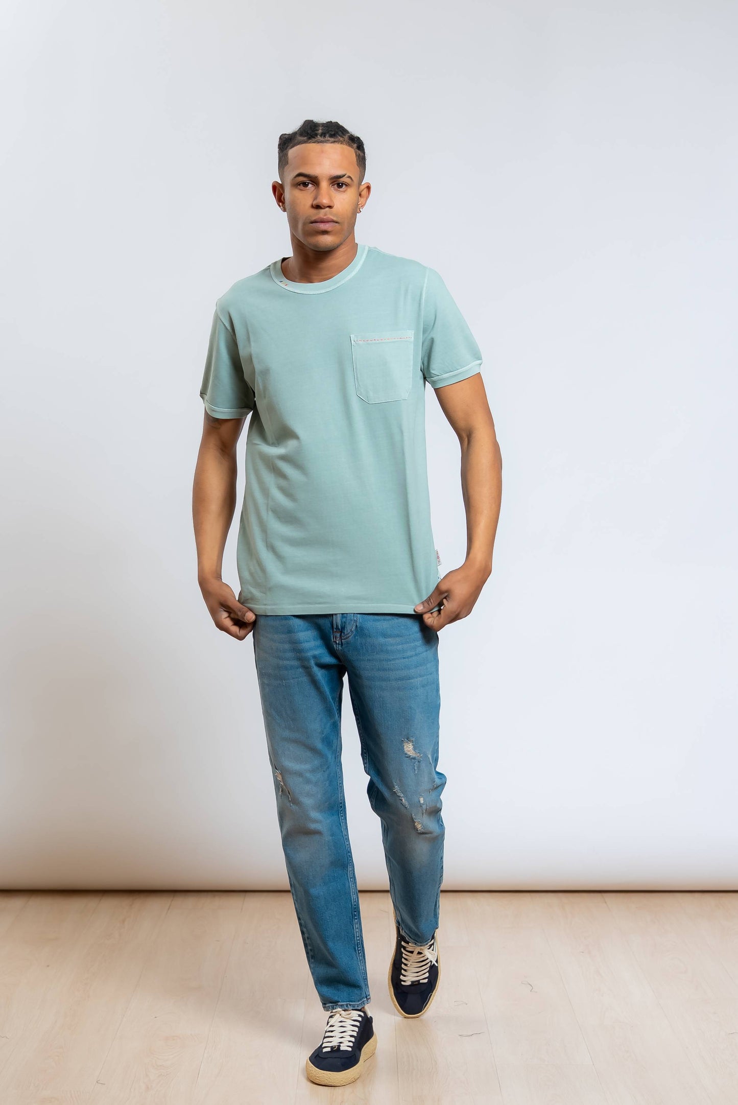 T-shirt Disk/T Verde con Taschino