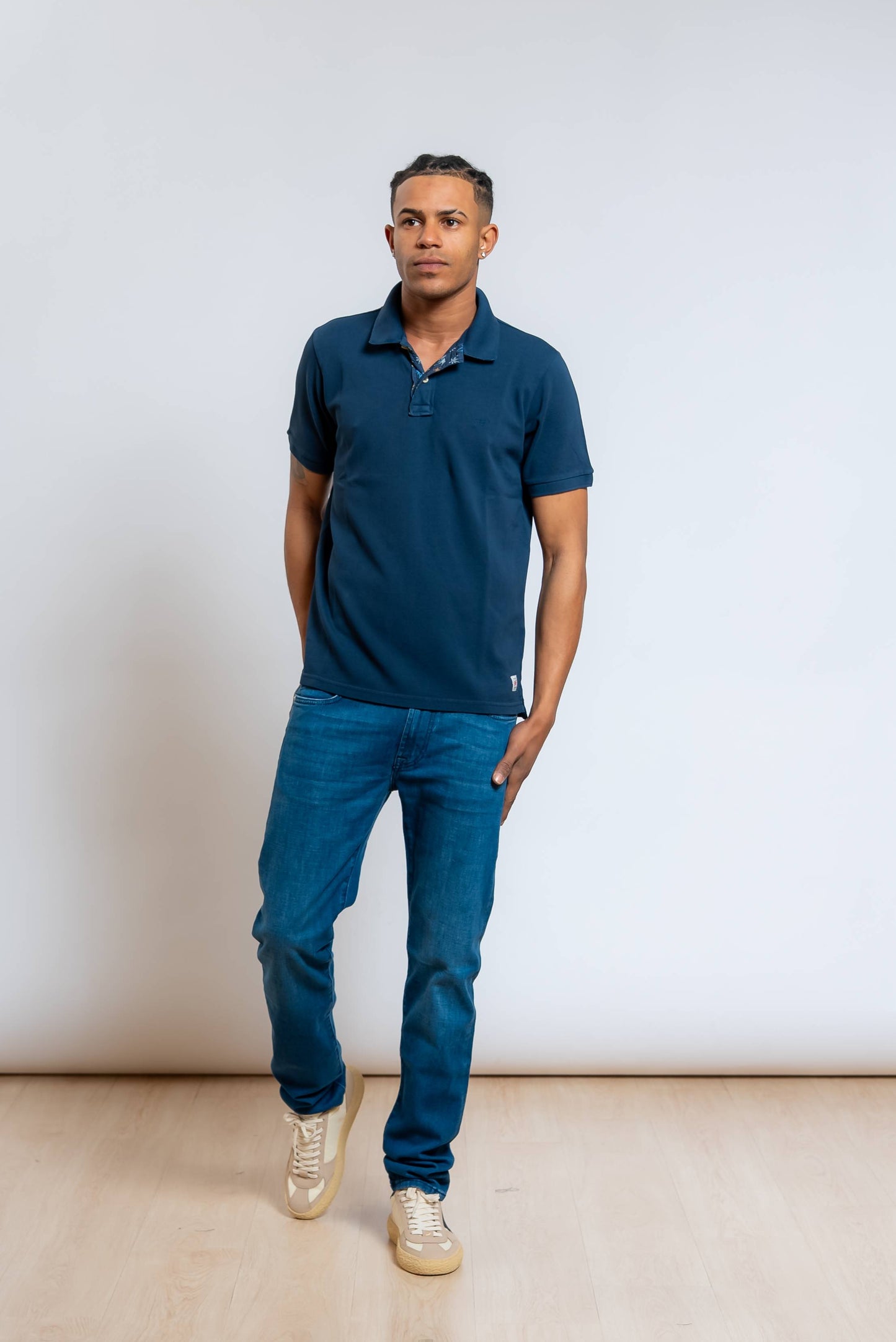 Polo Bliss in Piquet Blu con Logo