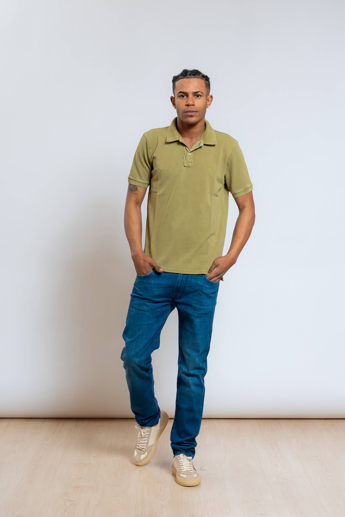 Polo Bliss in Piquet Verde con Logo