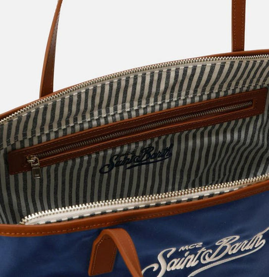 Borsa Large City in Nylon Blu