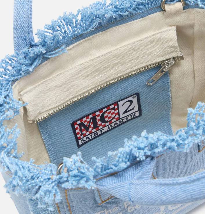 Borsa Vanity Mini in Denim Blu