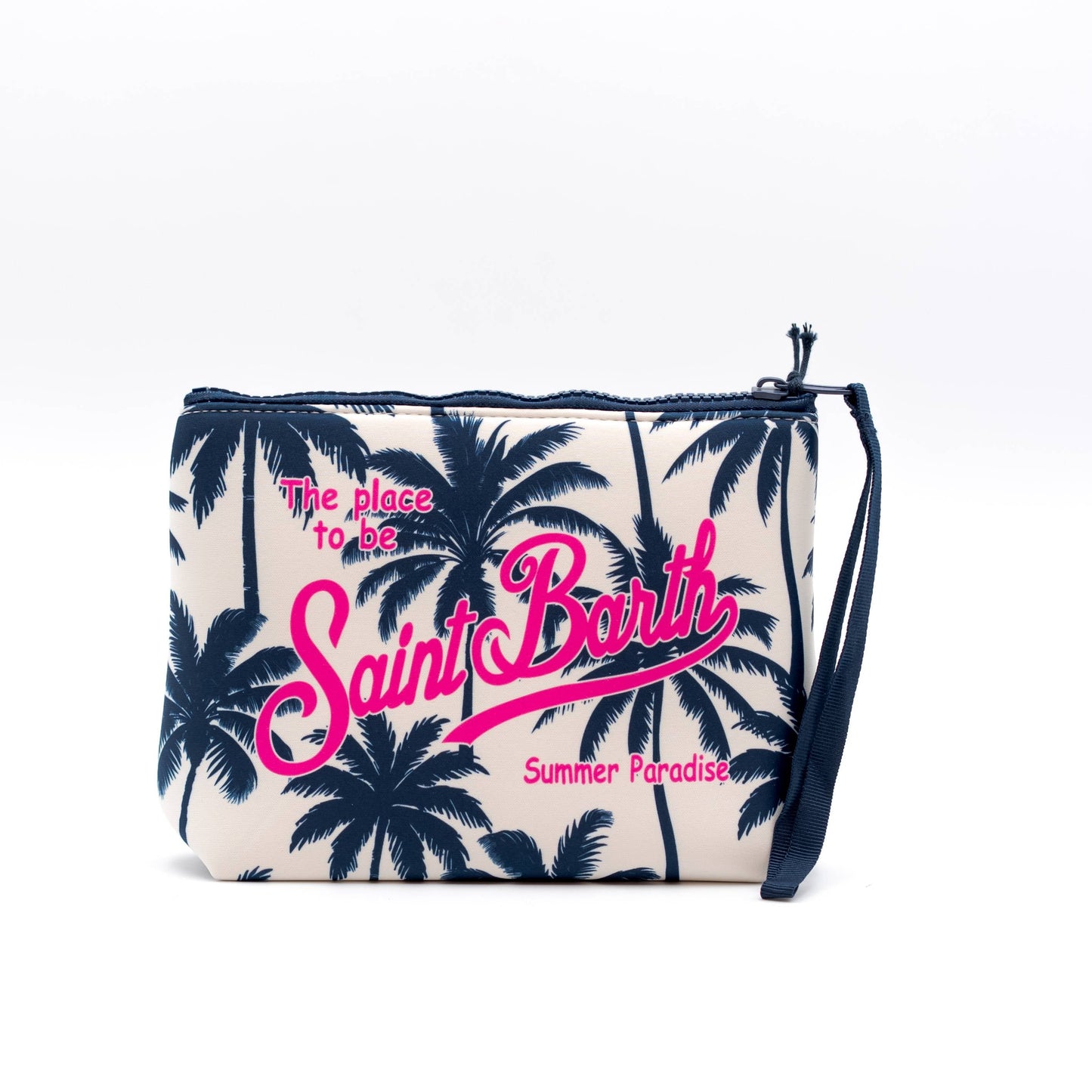 Pochette Aline Palms All Over Blu