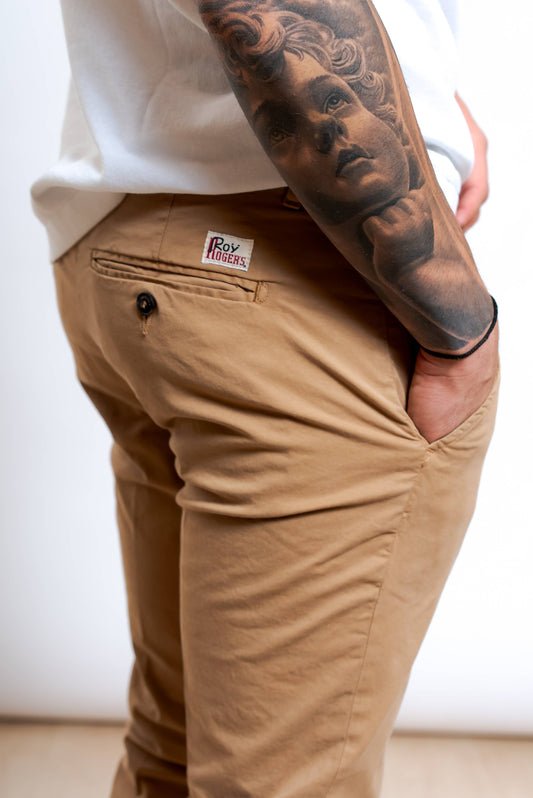 Pantaloni New Rolf in Cotone Beige