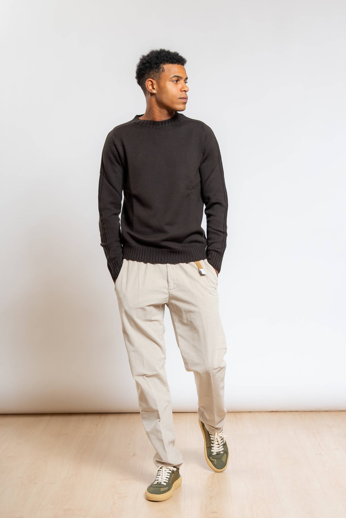 Pantalone Greg in Velluto a Coste Beige