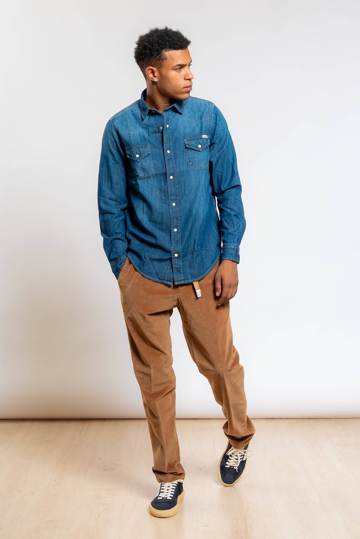Pantalone Greg in Velluto a Coste Marrone