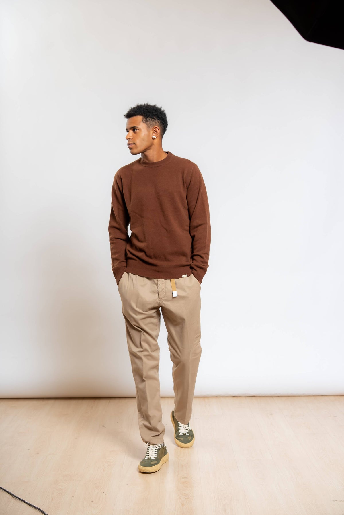 Pantalone Greg in Misto Cotone Beige