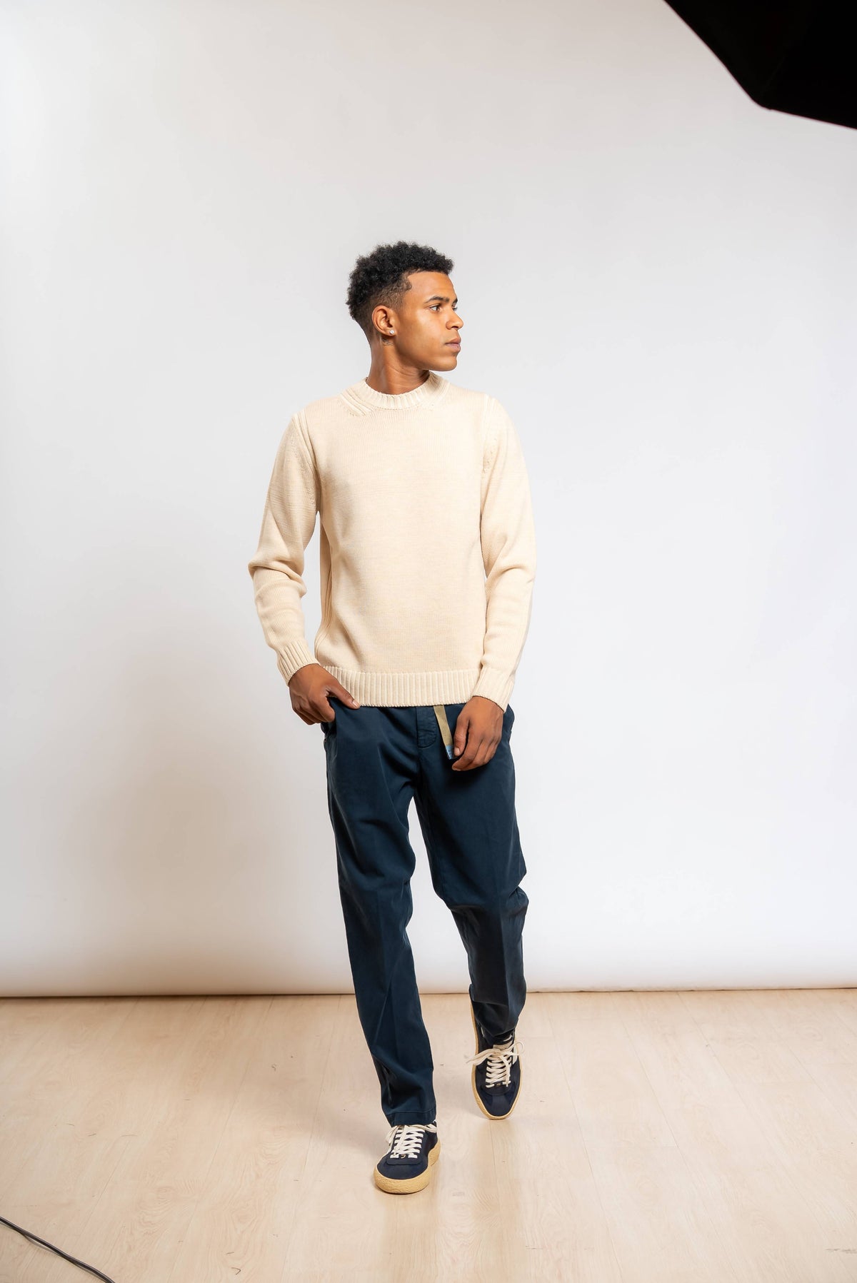 Pantalone Greg in Misto Cotone Blu