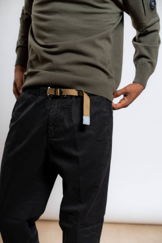Pantalone Greg in Misto Cotone Nero