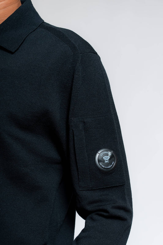 Polo in Lana Merino Nera