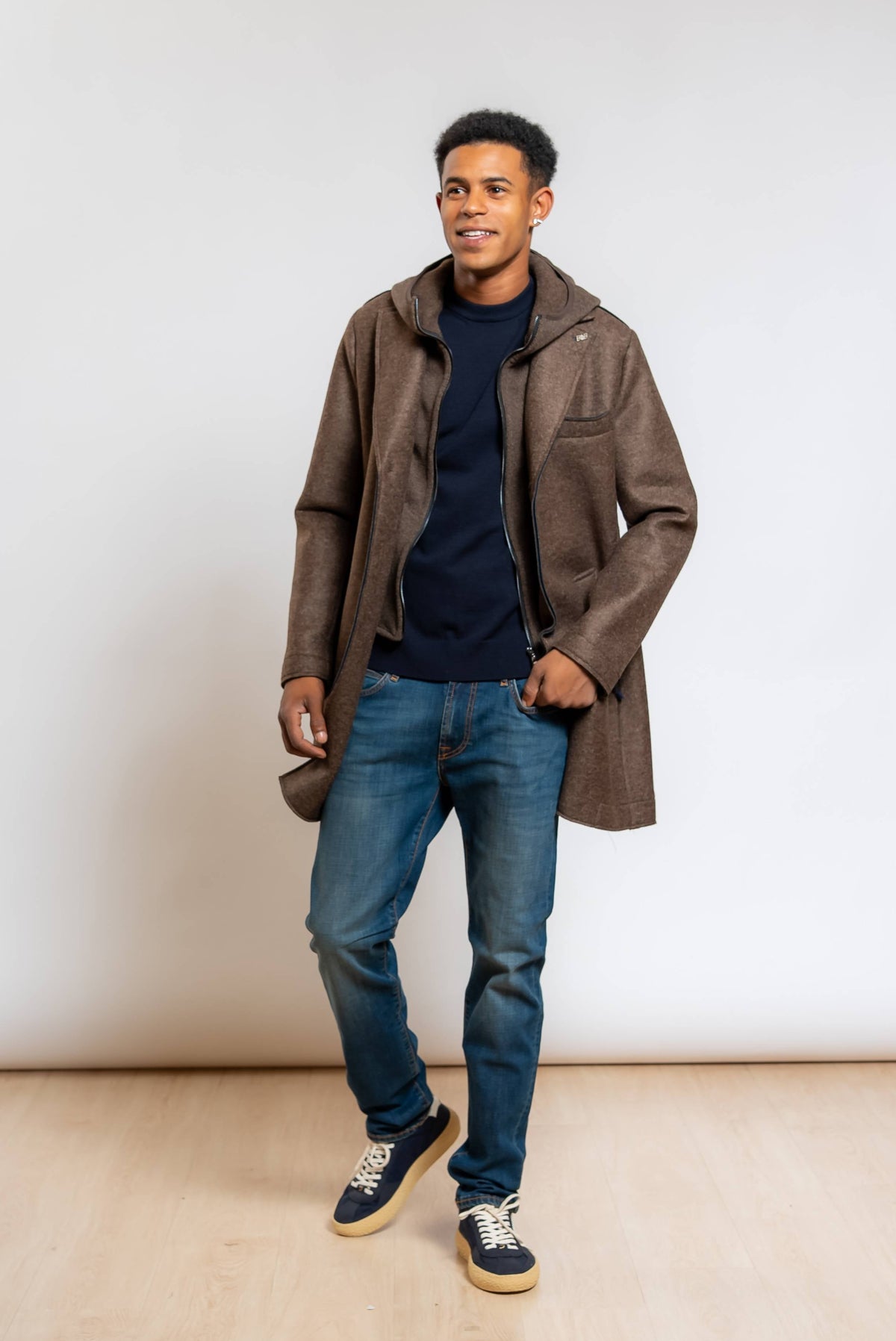Cappotto Andy in Neoprene Marrone