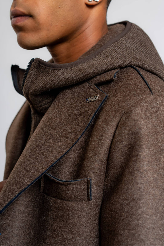 Cappotto Andy in Neoprene Marrone