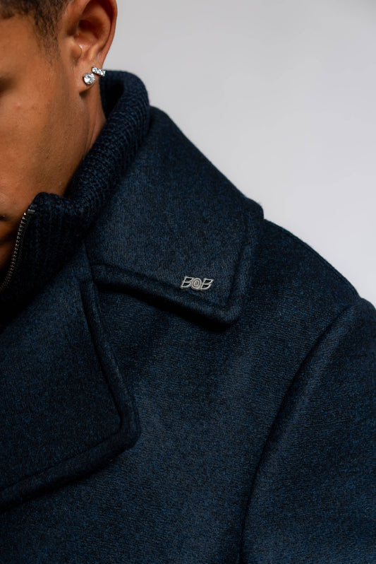 Cappotto Simon Doppiopetto con Pettorina Blu