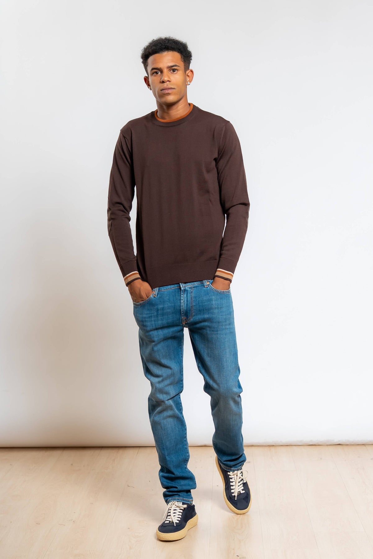 Maglia Elliot con Toppe Marrone